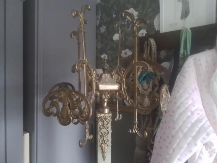 Mooie zware vintage staande kapstok, onyx en koper, Antiek en Kunst, Antiek | Woonaccessoires, Ophalen