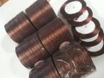 65 rollen bruin lint van 6 mm. breed, Ophalen of Verzenden, Nieuw, Materiaal