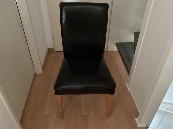 Eetkamer stoelen, Huis en Inrichting, Stoelen, Gebruikt, Vier, Leer, Bruin, Ophalen