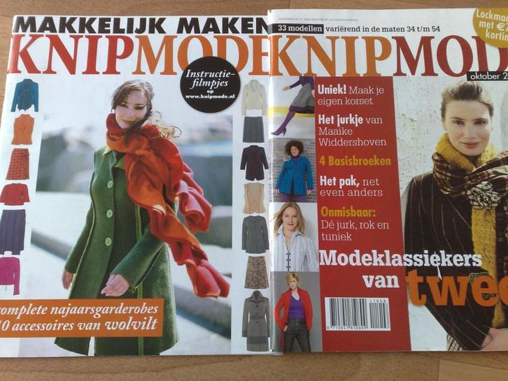 Knipmode oktober 2008 en extra bijlage makkelijk maken mode, Hobby en Vrije tijd, Kledingpatronen, Zo goed als nieuw, Vrouw, Knipmode