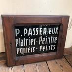 Antiek frans kunstwinkel reclame bord glas, Ophalen of Verzenden, Gebruikt