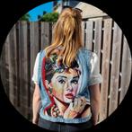 Gepimpt Jeans Gilet / Spijkerhesje Audrey Hepburn XL, Red Button, Ophalen of Verzenden, Zo goed als nieuw