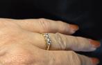 Gouden Vintage aanschuif ring diamanten Ca: 0.26 ct.2025/677, ., Ophalen of Verzenden, Zo goed als nieuw, Met edelsteen