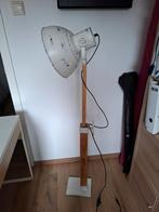 Stijlvolle staande lamp van mangohout met metalen kap, Ophalen, Gebruikt, Hout, 150 tot 200 cm