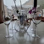 Riviera Maison karaf en 4 wijnglazen, Glas, Overige stijlen, Glas of Glazen, Zo goed als nieuw