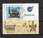 Treinblok Laos 1988 blok 123, Ophalen of Verzenden, Gestempeld, Treinen