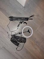 Statief voor telefoon/camera met ringlamp, Ophalen of Verzenden, Gebruikt, Statief of Scherm