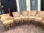5 eetkamerstoelen, piloten of buffelleer, Gebruikt, Overige kleuren, Leer, Ophalen of Verzenden