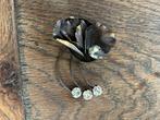 ermani bulatti vintage art nouveau broche brons met strass, Sieraden, Tassen en Uiterlijk, Broches, Brons, Ophalen of Verzenden