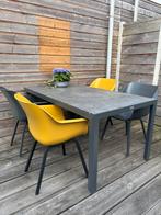 Tuintafel met 4 hartmann Sophie kuipstoelen - zeer netjes!, Tuin en Terras, Ophalen, Zo goed als nieuw, Kunststof