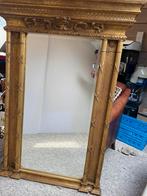 Prachtige grote antieke kuifspiegel, Ophalen of Verzenden, Rechthoekig