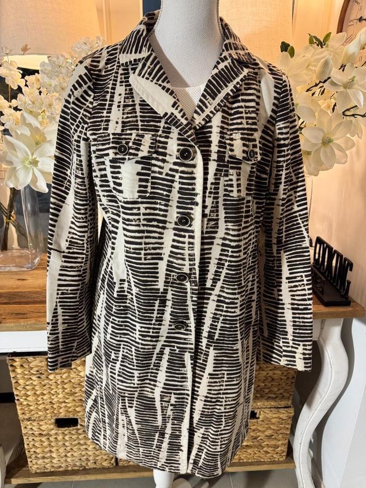 Chique, Bruin-Beige zomerjas Max Mara 40/M, katoen, ZGAN., Kleding | Dames, Jassen | Zomer, Zo goed als nieuw, Maat 38/40 (M)