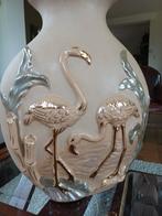 Brocante Oosterse Lampenvoet Flamingo aardewerk bamboe, Ophalen of Verzenden