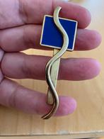 Claude Montana Paris Couture Broche Memphis 1980 goud & blau, Sieraden, Tassen en Uiterlijk, Overige materialen, 4 tot 7 cm, Ophalen of Verzenden
