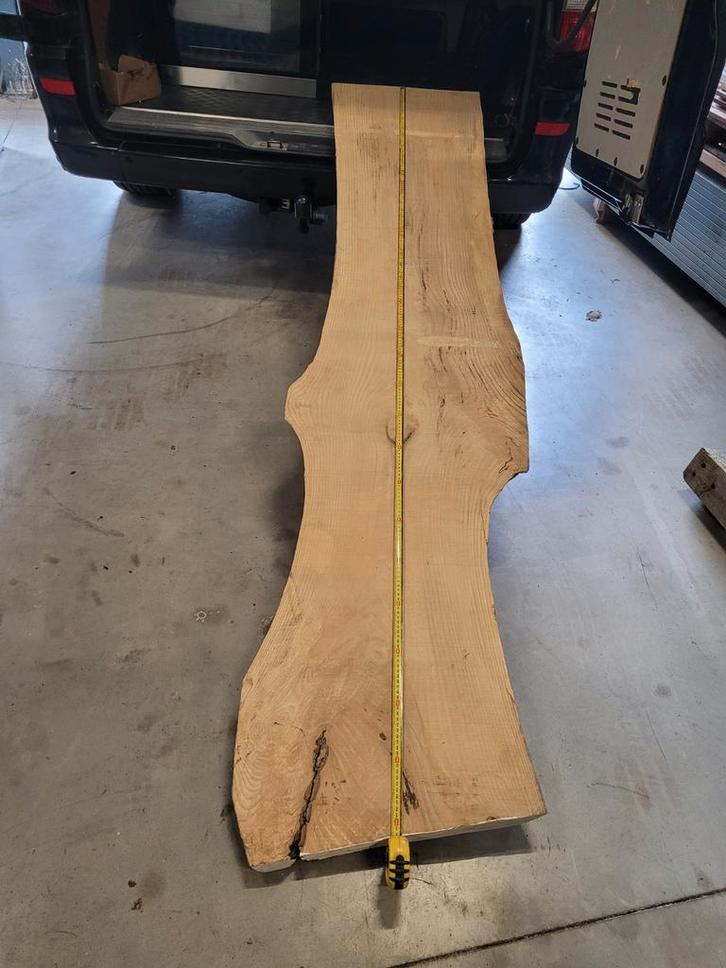 Prachtig Eiken Boomstamblad - Tafelblad, Meubel, Doe-het-zelf en Verbouw, Hout en Planken, Plank, Eiken, Minder dan 200 cm, 25 tot 50 mm