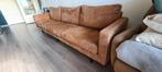 Cognac lederen bank, Huis en Inrichting, Banken | Bankstellen, Ophalen, 250 tot 300 cm, Gebruikt, Rechte bank