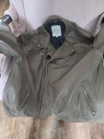 Leer jas Goose craft mt 42 l olijfgroen, Goosecraft, Maat 42/44 (L), Ophalen of Verzenden, Zo goed als nieuw
