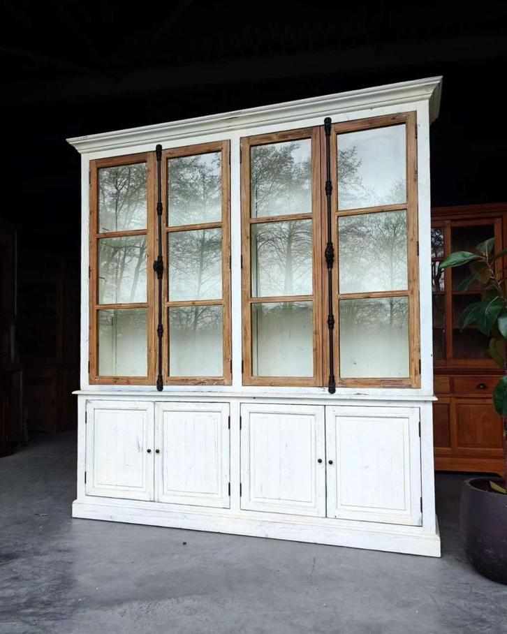 Prachtige franse vitrinekast | Buffetkast espagnolet #2505, Huis en Inrichting, Kasten | Buffetkasten, Gebruikt, 200 cm of meer