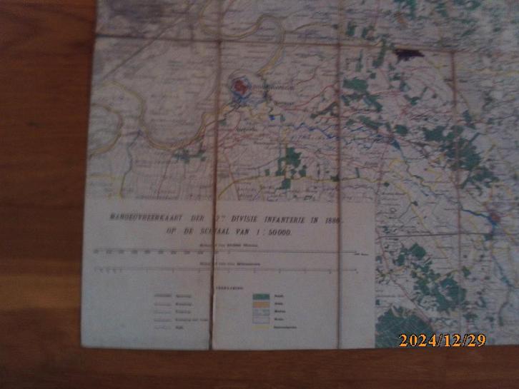 Manoeuvreerkaart 2 Div Infanterie 1886 bv Vorden Achterhoek, Boeken, Atlassen en Landkaarten, Gelezen, Landkaart, Nederland, 1800 tot 2000
