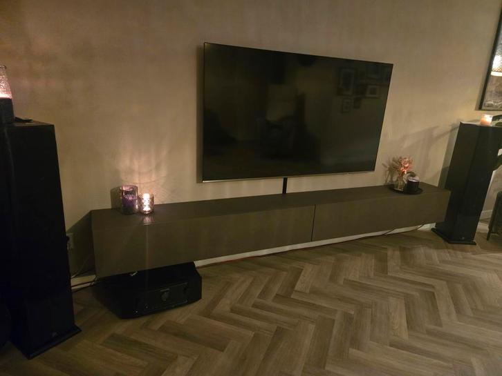 Z.g.a.n. Taupe/Brons TV-Meubel (2 Delen), Huis en Inrichting, Kasten | Televisiemeubels, Zo goed als nieuw, Minder dan 100 cm