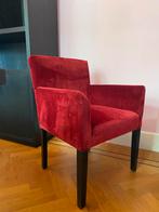 Armstoelen Olav 6 stuks zwart cherise rood velvet Als nieuw, Ophalen, Hout, Landelijk klassiek hotel chic, Zo goed als nieuw