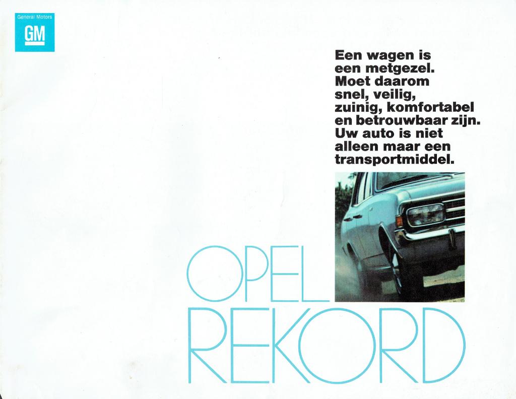 Folder Opel Rekord (ca.1969), Verzenden, Gelezen, Opel