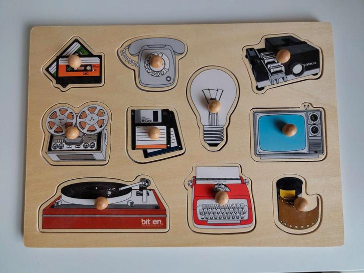 Retro puzzel voor kleintjes (1-2 jaar), Kinderen en Baby's, Speelgoed | Educatief en Creatief, Nieuw, Puzzelen, Ophalen of Verzenden