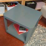 Blauw bijzettafeltje met plank, Ophalen, Minder dan 55 cm, Gebruikt, Vierkant