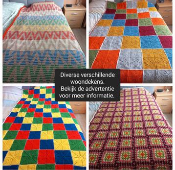 Nieuwe handgemaakte gehaakte woondeken / plaid.  beschikbaar voor biedingen