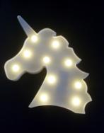 Wandlamp eenhoorn / Lampje op batterij wit / Unicorn lamp, Huis en Inrichting, Ophalen of Verzenden, Zo goed als nieuw, Kunststof