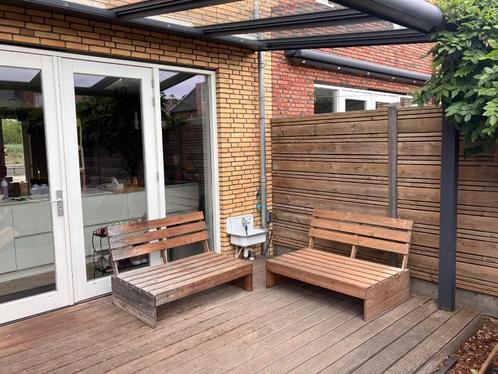 Tuinbank pallet    Tuin bank  40 euro p.s., Tuin en Terras, Tuinbanken, Zo goed als nieuw, Hout, Ophalen