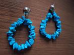 Oorhangers turquoise stenen, Overige materialen, Gebruikt, Met edelsteen, Knopjes of Stekers