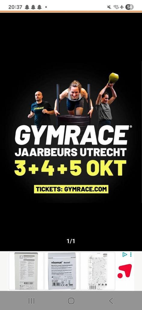 2x tickets mixed doubles gymrace 4 oktober, Tickets en Kaartjes, Evenementen en Festivals, Twee personen