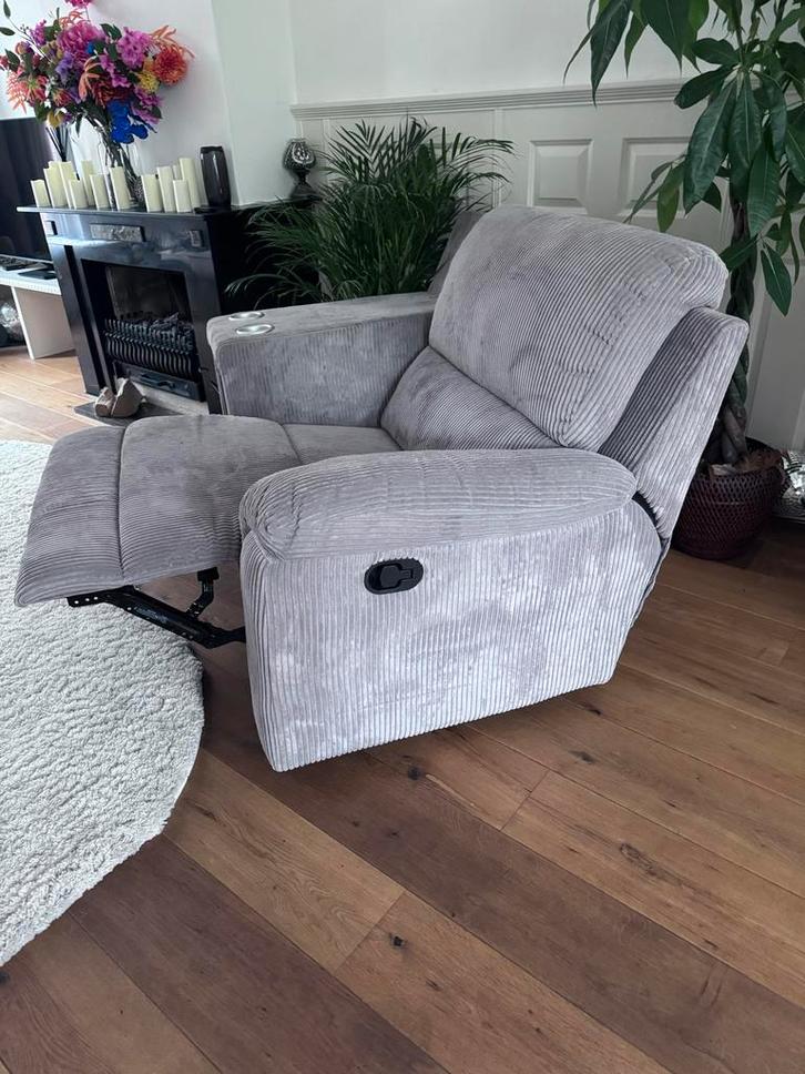 Ribcord loveseat Stoel Bank met Minibar lounge, Huis en Inrichting, Fauteuils, Zo goed als nieuw, Stof, 125 cm of meer, 75 tot 100 cm