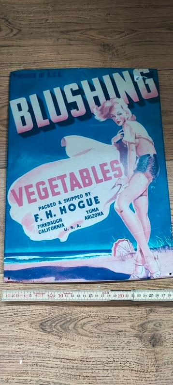 Emaille reclamebord Blushing vegetables USA beschikbaar voor biedingen