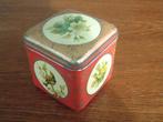 Oud vierkant blik met vogels en bloemen, Verzamelen, Ophalen of Verzenden, Gebruikt, Overige