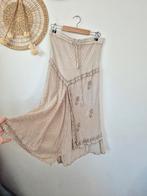 Vintage hippie/whimsigoth maxirok M/L, Maat 38/40 (M), Beige, Ophalen of Verzenden, Zo goed als nieuw