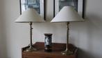 Stel zware vintage messing schemerlampen tafellampen, Ophalen of Verzenden, Gebruikt, Metaal, Minder dan 50 cm