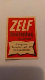 Luciferetiket, Zelfbediening Kamphuis Bezuidenhout!, Verzenden, Gebruikt, Luciferdoosjes of -merken