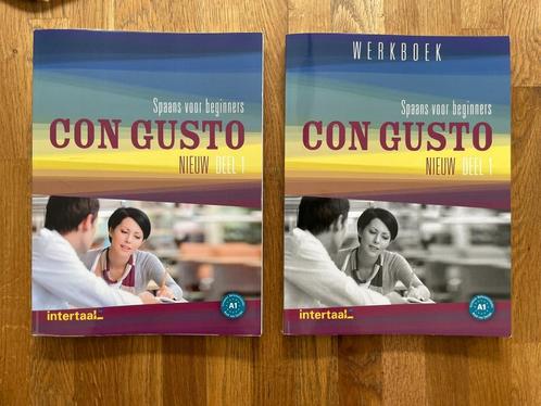 Con Gusto nieuw deel I werkboek en tekstboek - intertaal, Boeken, Studieboeken en Cursussen, Zo goed als nieuw, Overige niveaus
