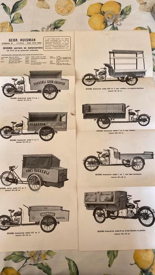 Gehuma Bakfiets, bakbrommer driewieler folder gebr. Huisman, Verzamelen, Automerken, Motoren en Formule 1, Zo goed als nieuw, Auto's