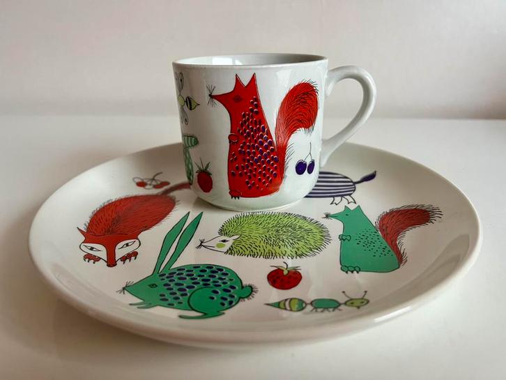 Arabia Noah’s Ark Kinderbord Mok Gunvor Olin-Grönqvist 1963, Antiek en Kunst, Antiek | Servies los, Ophalen of Verzenden