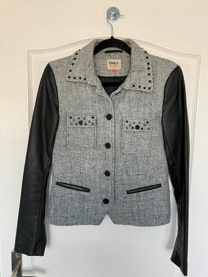 Only damesjasje/damesjack, zwart/grijs gemêleerd, maat S., Kleding | Dames, Jasjes, Kostuums en Pakken, Zo goed als nieuw, Jasje