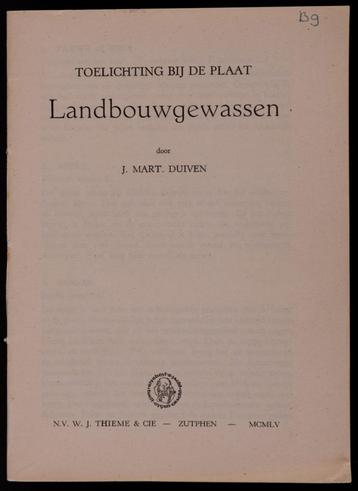schoolplaat boekje    Landbouwgewassen .    beschikbaar voor biedingen