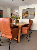 Montis chaplin stoelen met wieltjes 6x - cognac, Ophalen, Gebruikt, Bruin, Design