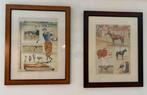 Sportieve wanddecoratie – ingelijste prenten golf & paarden, Ophalen of Verzenden, Zo goed als nieuw, 50 tot 75 cm, Schilderij
