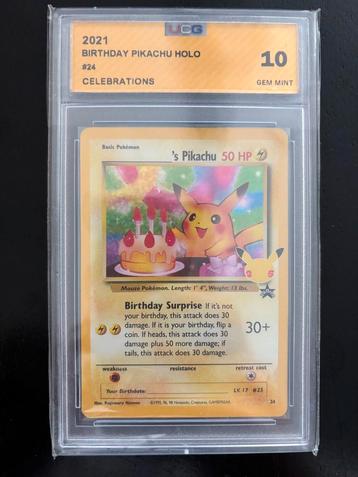 Birthday Pikachu Holo 2021 - UCG 10 Gem Mint beschikbaar voor biedingen