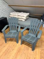 2 Grijze Buitenstoelen, Tuin en Terras, Tuinstoelen, Ophalen, Gebruikt, Kunststof