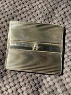 Alpacca Verzilverde Sigaretten Koker met Monogram, Antiek en Kunst, Antiek | Goud en Zilver, Ophalen of Verzenden, Zilver