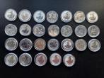 Britannia 1998 t/m 2021 zilver 1oz verzameling van 26 munten, Zilver, Ophalen of Verzenden